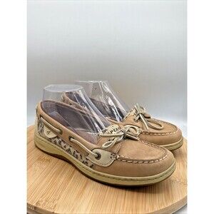 Sperry Angelfish Boat Shoes Womens 7M Brown Sequin Leather Comfort Loafers